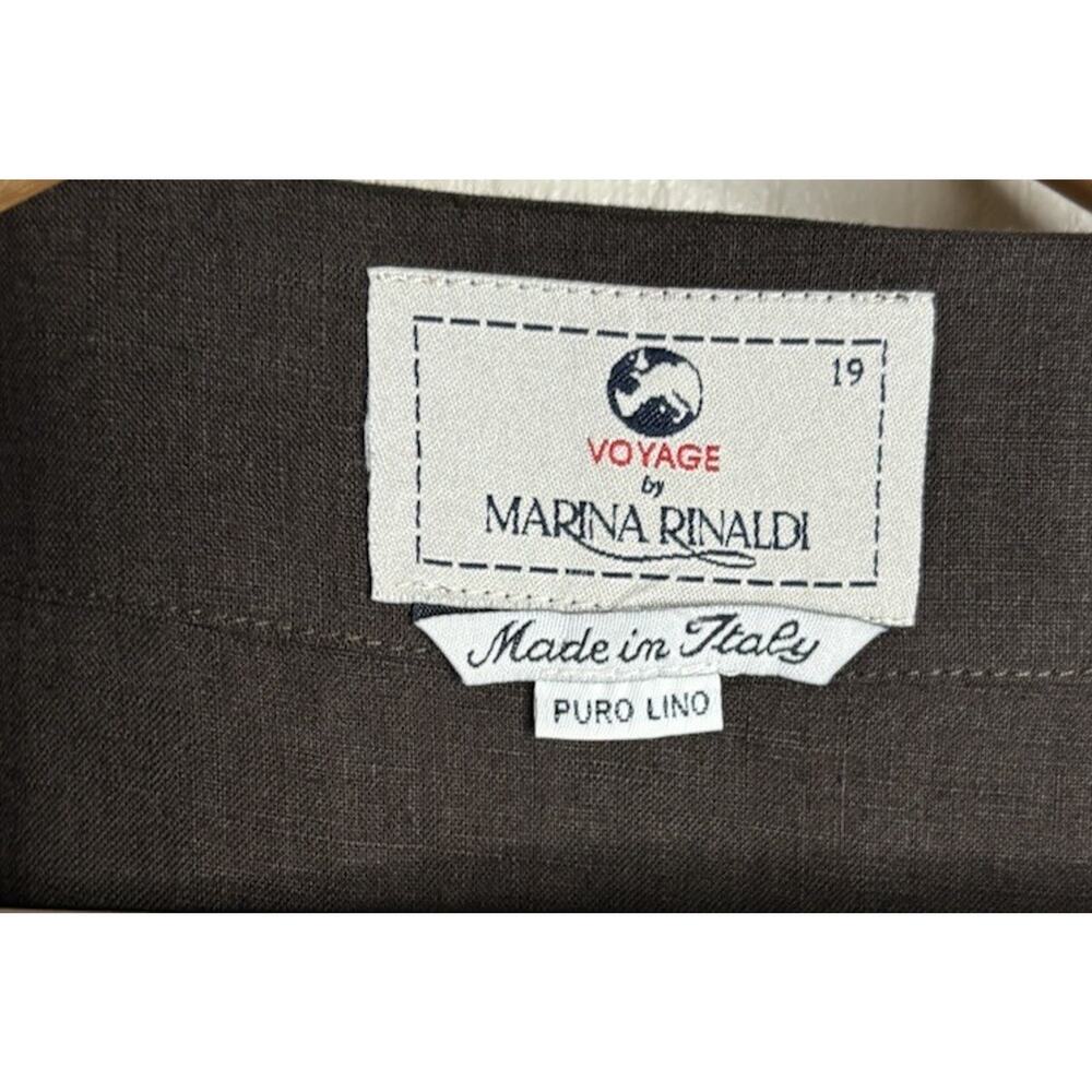 Voyage by Marina Rinaldi Linen Tank Size Large Dark Brown Fall Summer Casual - Picture 5 of 6